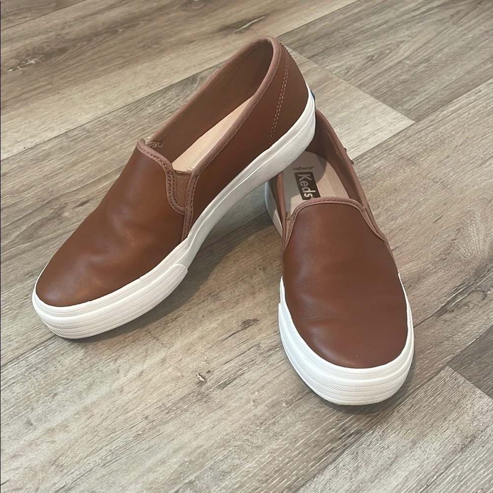 Keds Brown Slip-On Sneakers with Elastic Panels